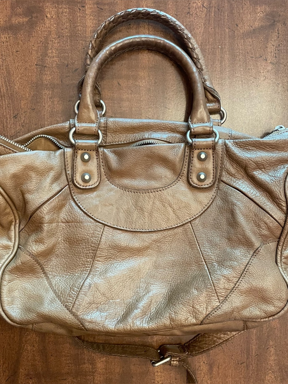 Liebeskind Berlin Vintage Leather Esther Satchel - Brown - Silver Hardware - Picture 6 of 12